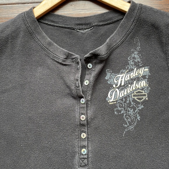 Harley-Davidson sexy button bust t shirt black stretchy Annapolis Maryland MD - Picture 4 of 7